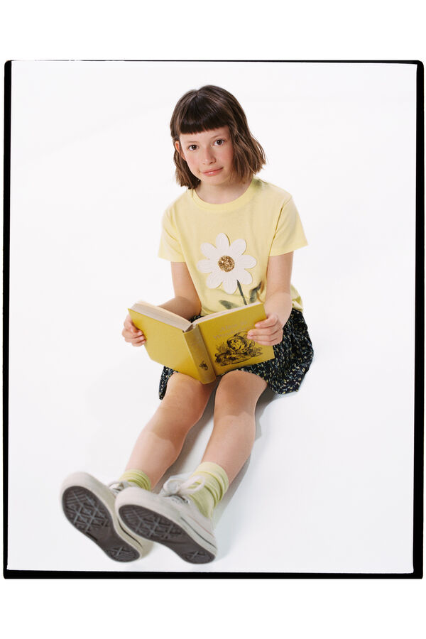 Springfield Kids Camiseta margaritas crochet ni&ntilde;a amarillo