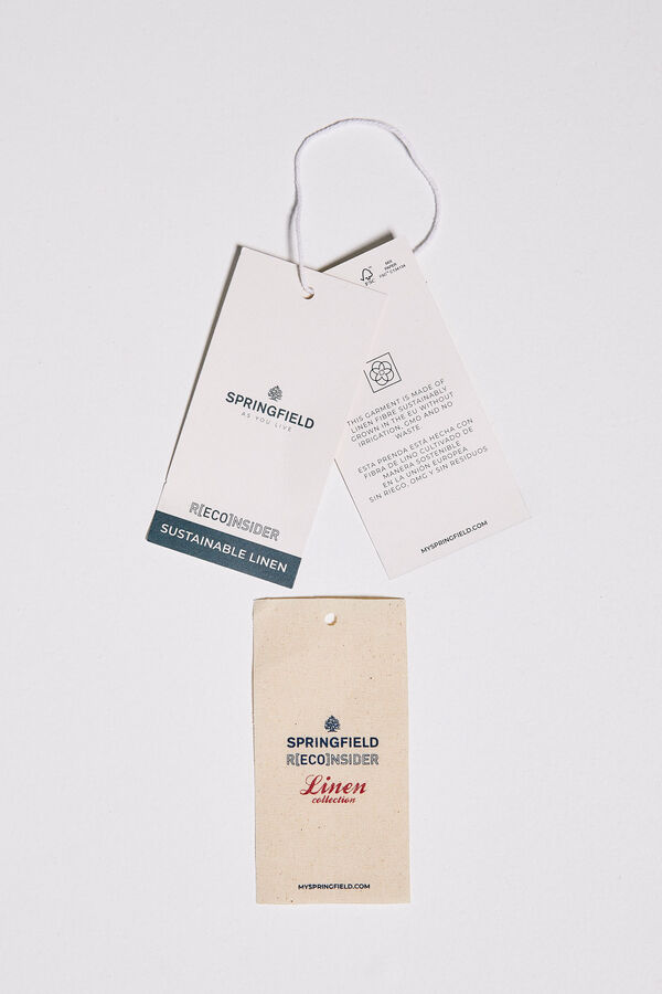 Springfield Camisa lino mao blanco