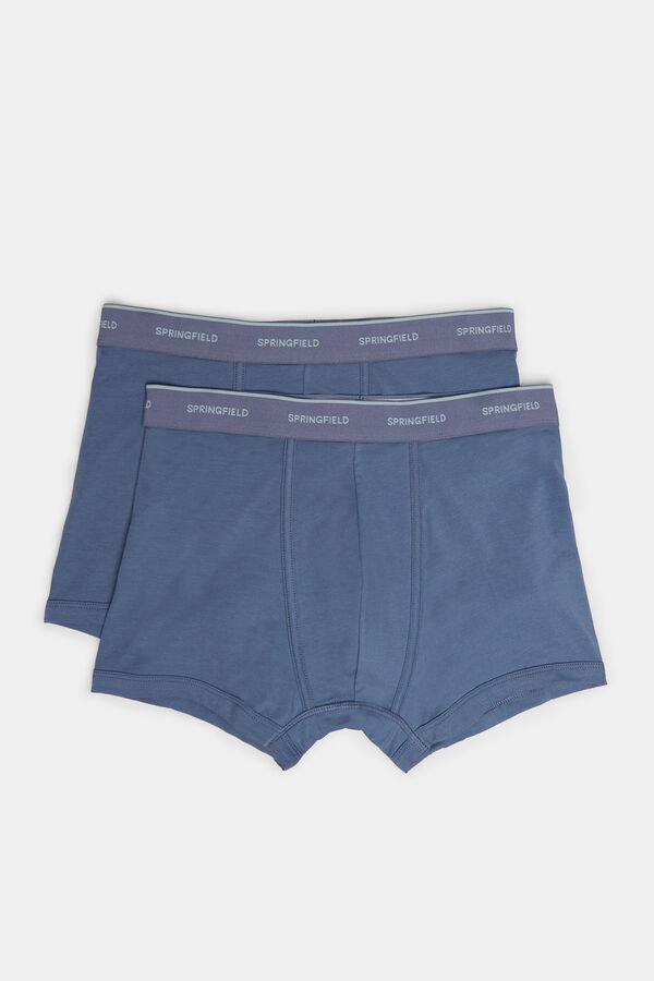 Springfield Pack 2 boxers b&aacute;sicos algod&atilde;o azul