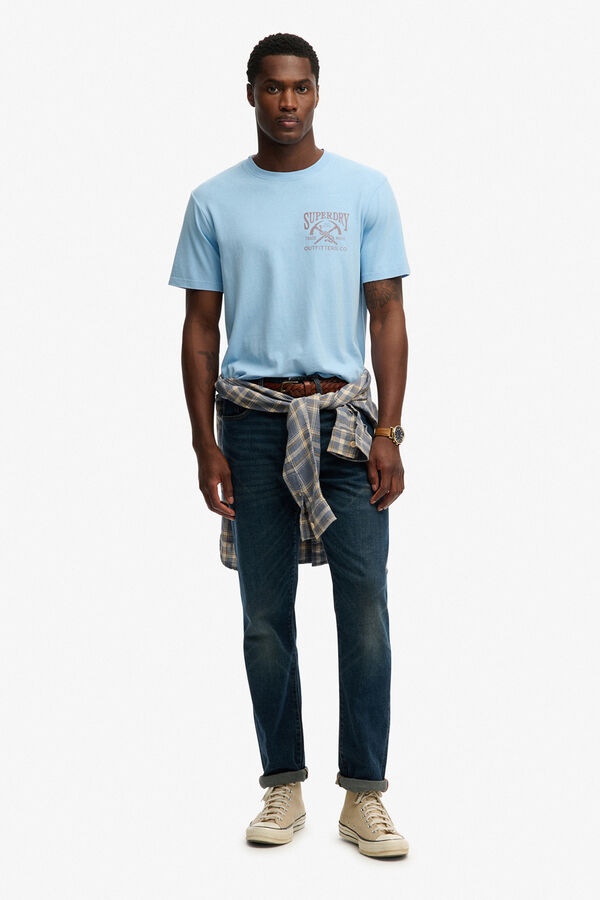 Superdry T-shirt de manga curta com estampado de montanhas azul