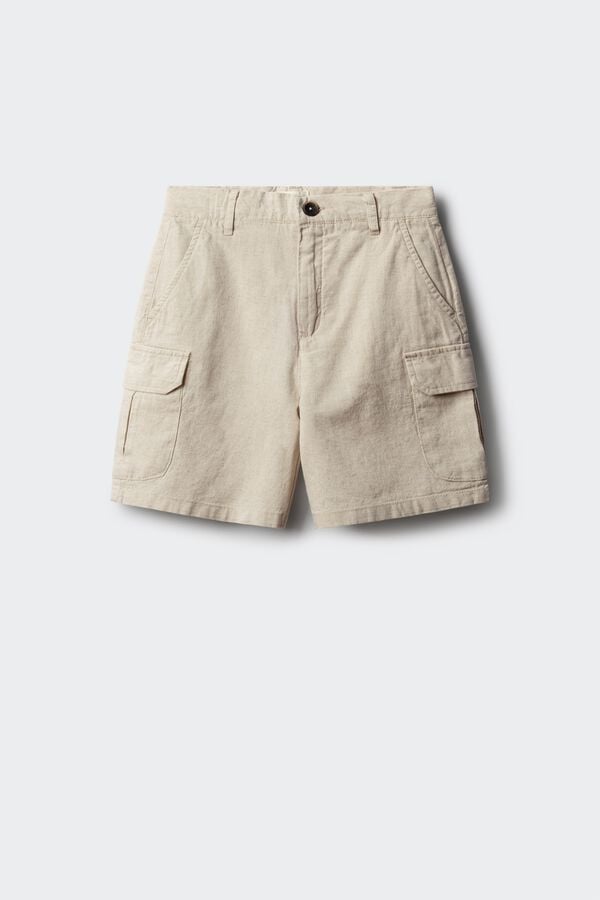 Springfield Kids Bermuda cargo lino ni&ntilde;o blanco