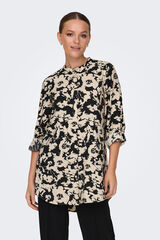 JDY Camisa comprida com gola mao preto