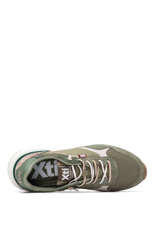 XTI Zapatillas serraje amortiguaci&oacute;n kaki