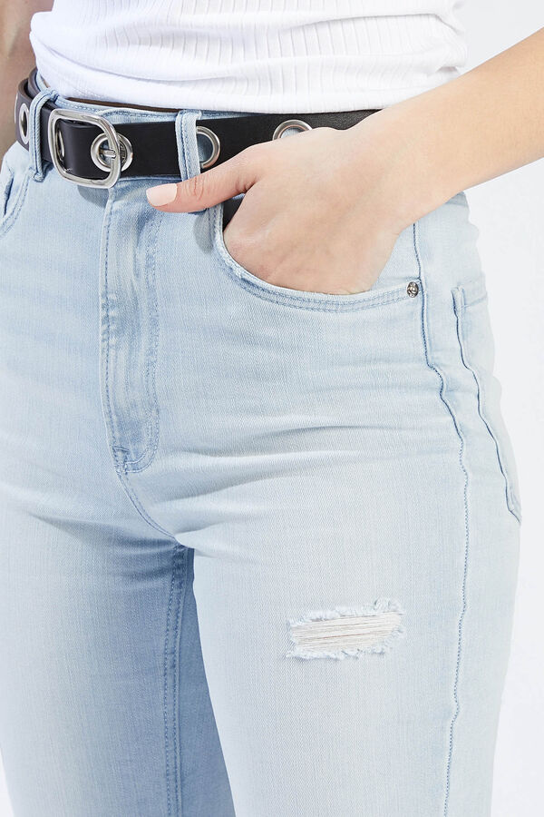 Springfield Jeans skinny de cintura subida desbotada mix azul