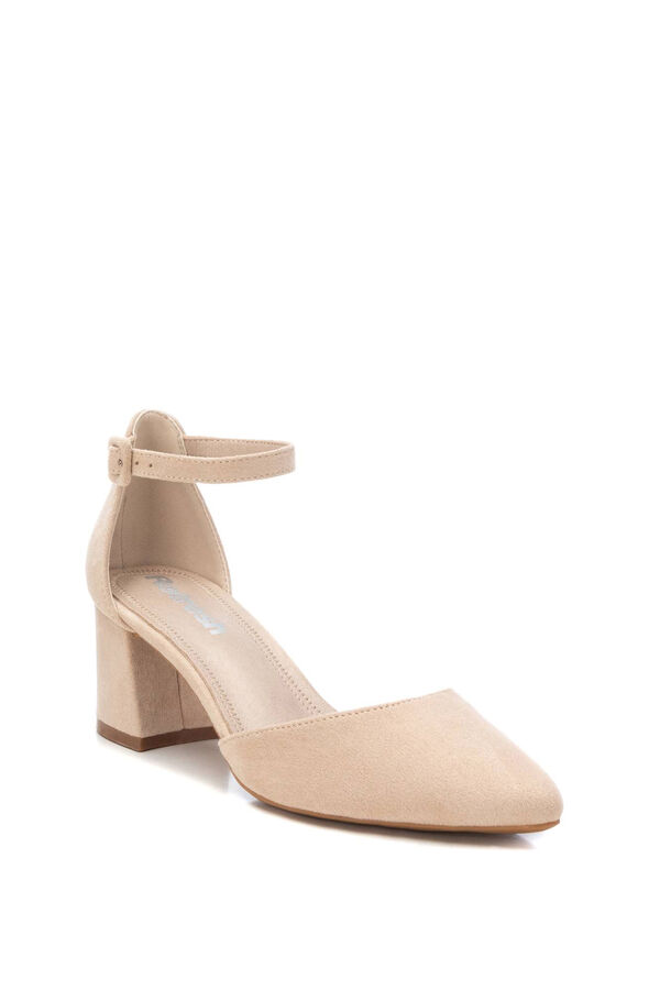 Refresh Zapatos antelina tac&oacute;n ancho nude
