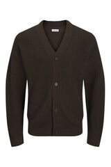 Jack & Jones C&aacute;rdigan b&aacute;sico cuello pico marr&oacute;n