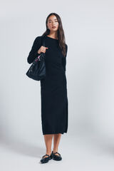 Springfield Vestido midi punto negro