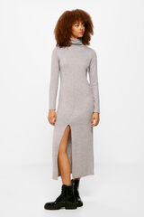 Springfield Vestido Midi Punto Cuello Alto gris