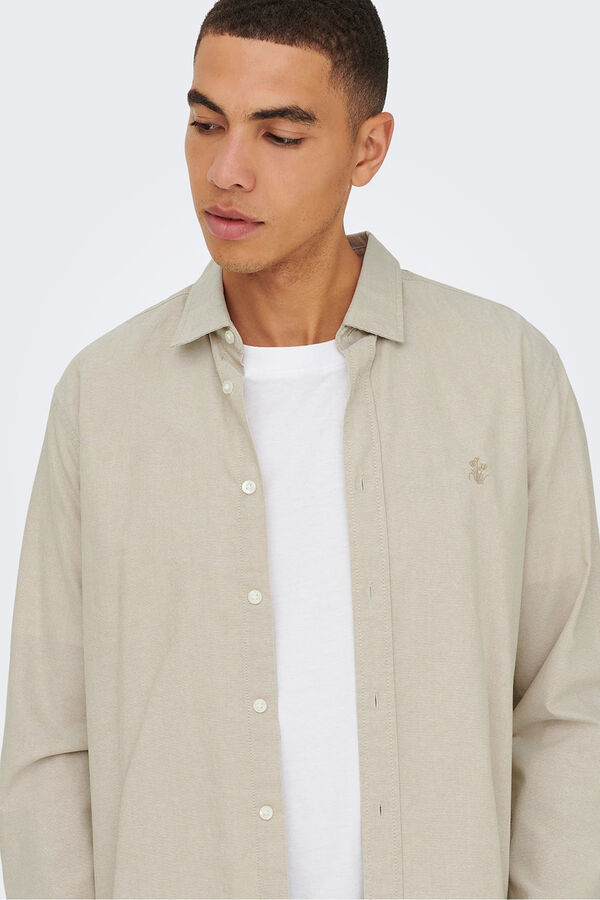 Only & Sons Camisa manga larga gris