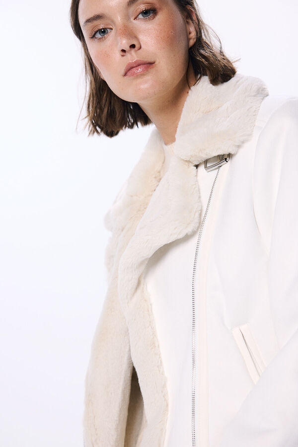 Springfield Chaqueta motera doble faz beige