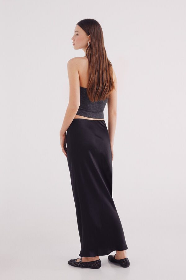 Springfield Falda midi satinada negro