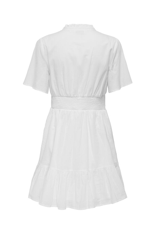 Only Vestido curto com folhos branco