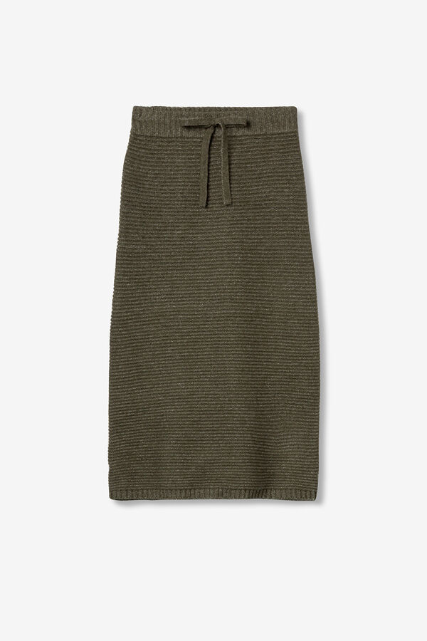 Tiffosi Falda Midi de Punto Canal&eacute; kaki