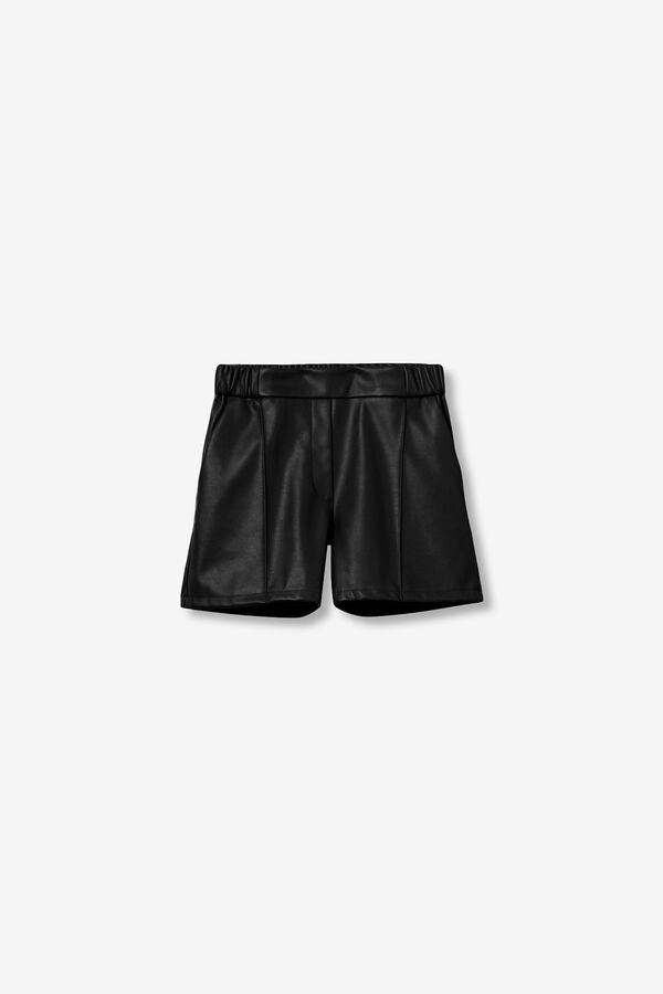 Tiffosi Young Pantalones cortos efecto piel negro