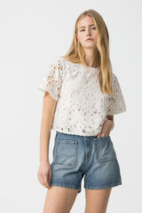 Tiffosi Blusa Bordada Floral branco