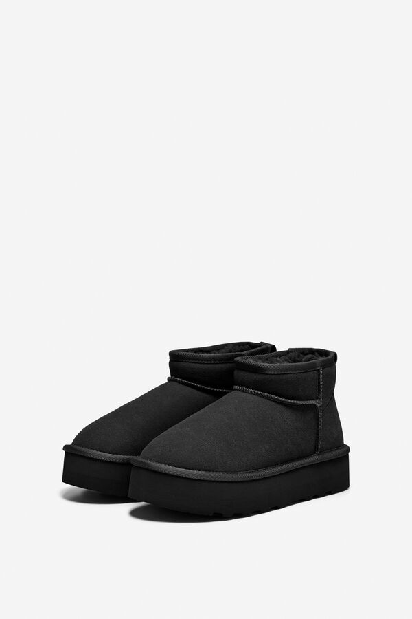 Only Botines tobilleros de antelina con suela gruesa negro