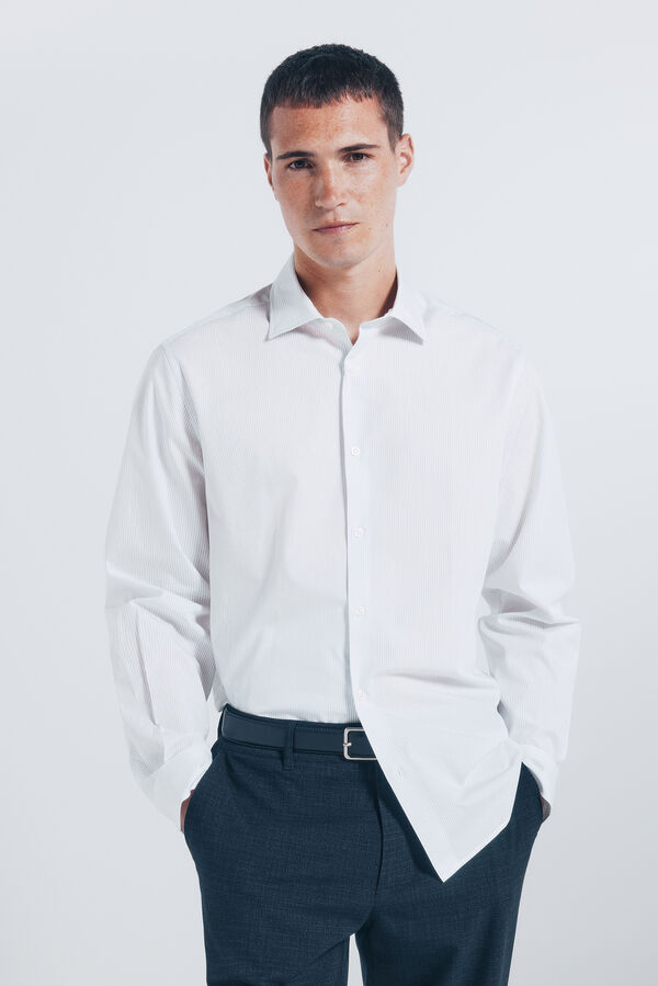 Springfield Camisa popel&iacute;n rayas azul