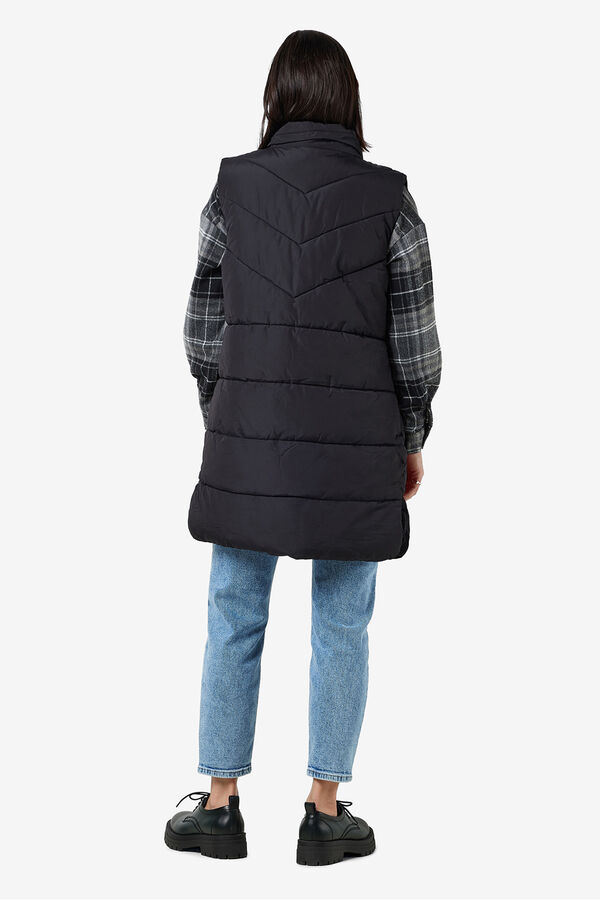 Noisy May Chaleco largo acolchado negro