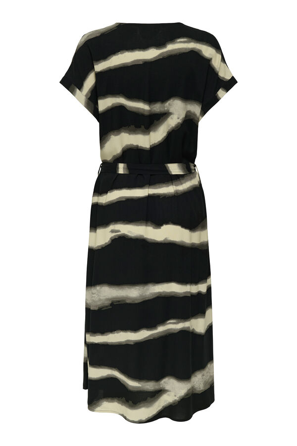 JDY Vestido midi estampado preto