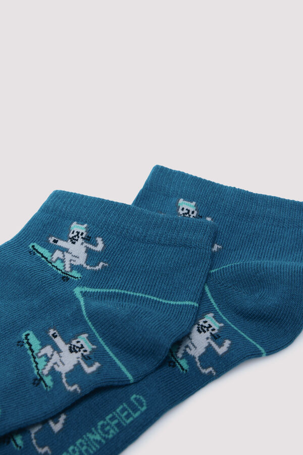 Springfield Calcet&iacute;n tobillero gato patinete verde