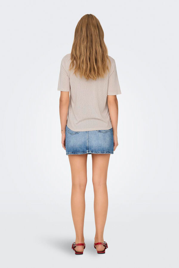 Only Camiseta manga corta regular fit gris