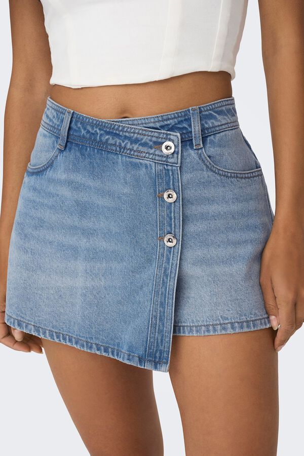 Only Falda pantal&oacute;n denim azul