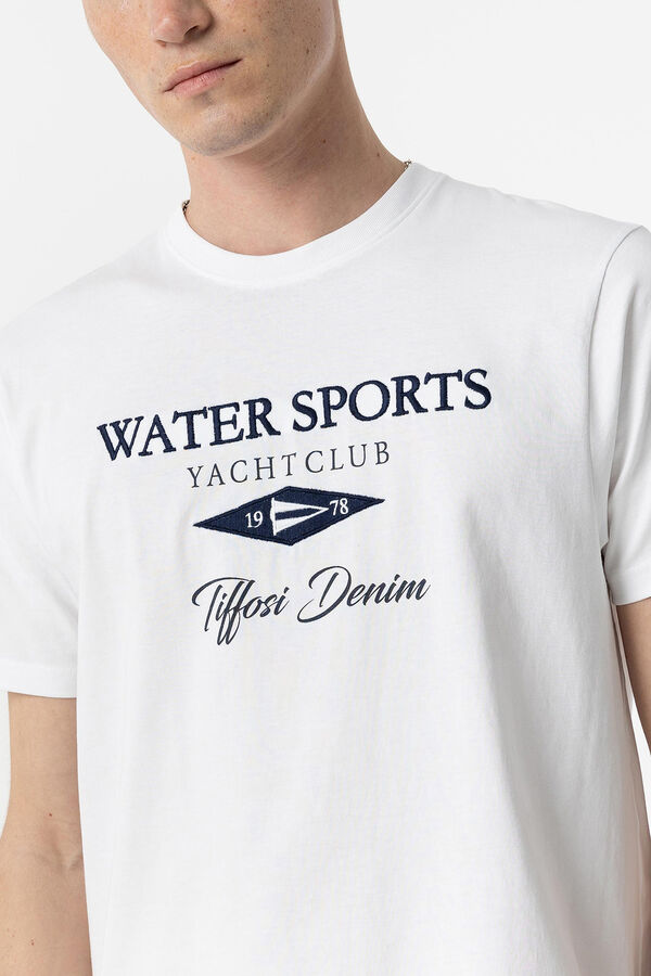 Tiffosi T-shirt com estampado e bordado &agrave; frente branco