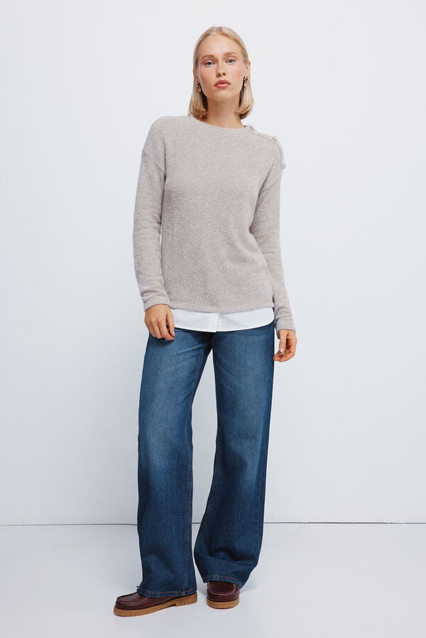 Springfield Camisola chenille combinada cru