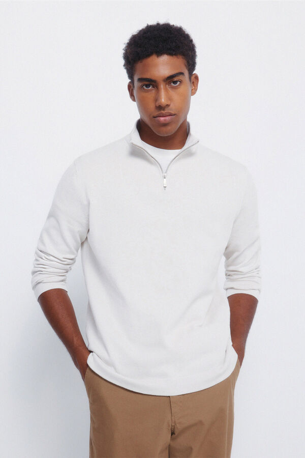 Springfield Camisola Milano com fecho-&eacute;clair cru