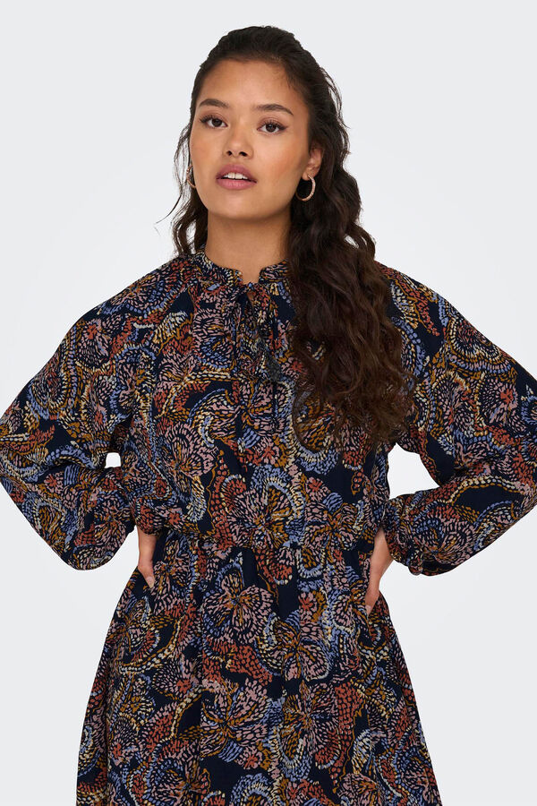 JDY Vestido curto la&ccedil;o cinzento