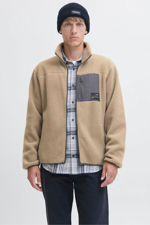 JJ REBEL Casaco Teddy cinzento