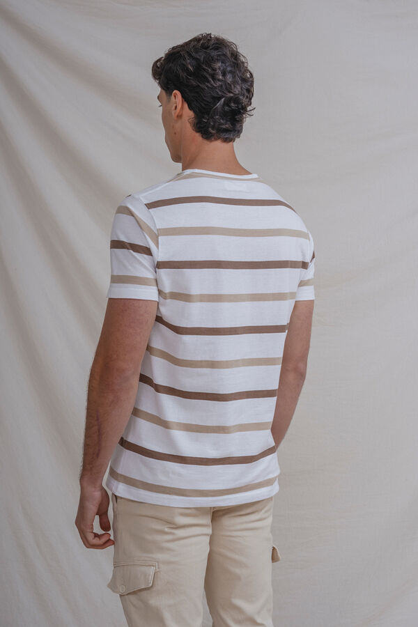Celopman T-shirt riscas branco