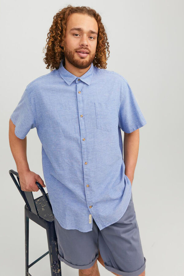 Jack & Jones PLUS Camisa com gola mao azul