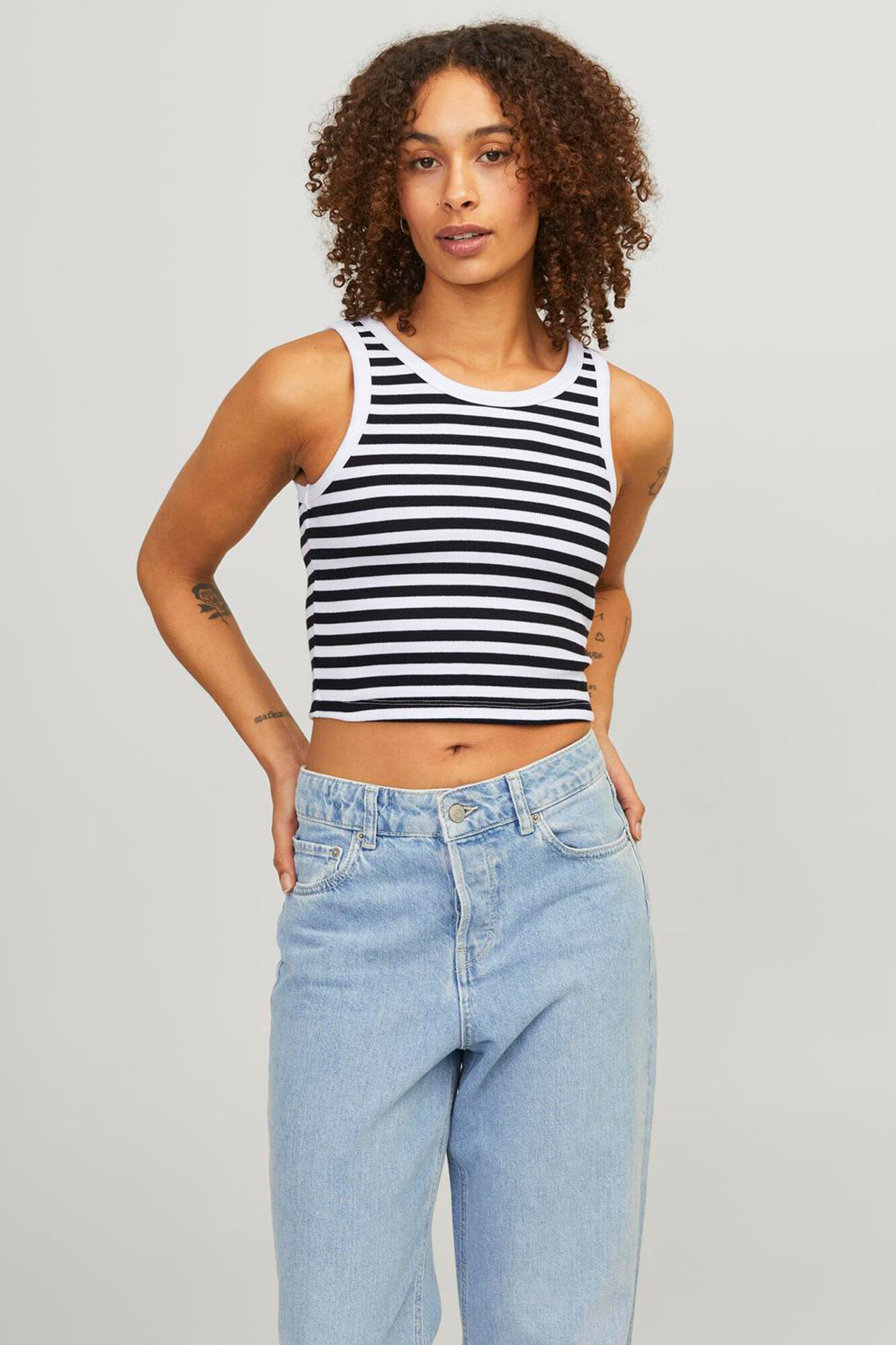 Jack & Jones Top riscas com al&ccedil;as caneladas