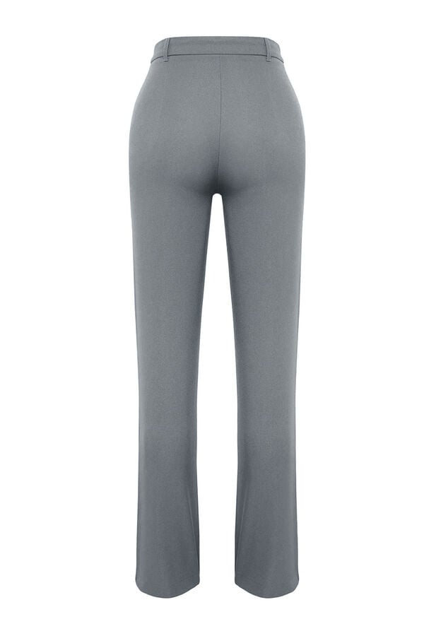 Trendyol Pantal&oacute;n cintura alta verde