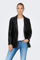 Springfield Blazer efeito de pele preto