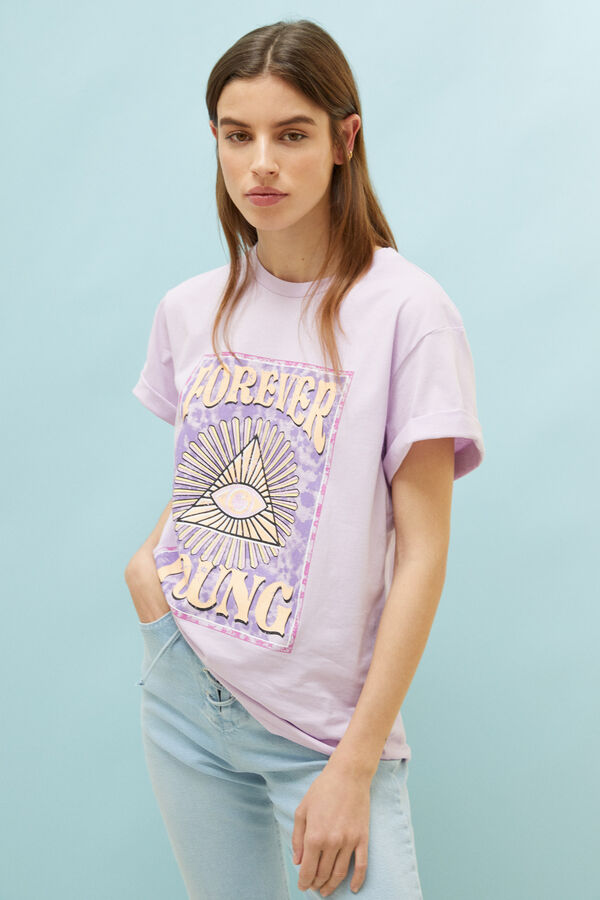 Springfield Camiseta "Forever Young" algodón orgánico morado