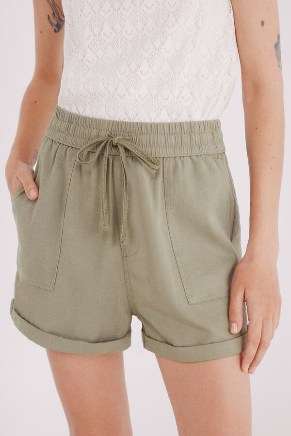 Springfield Shorts com bolsos de Lyocell verde