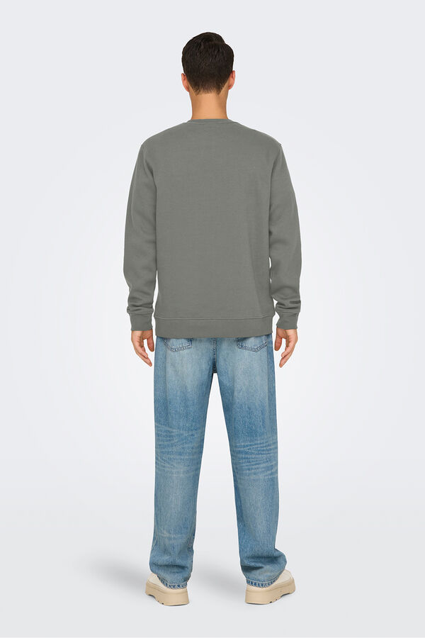 Only & Sons Sudadera cuello redondo gris