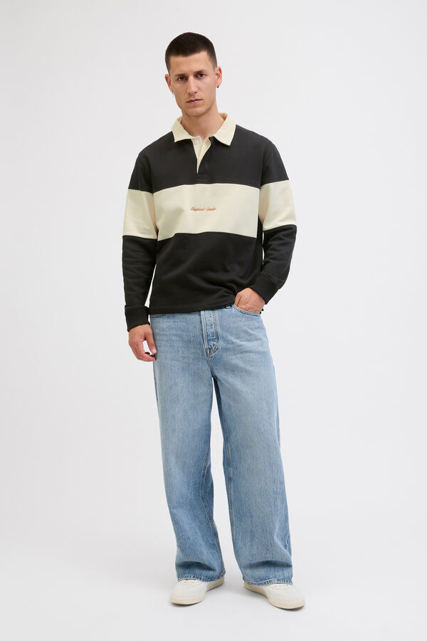 Jack & Jones Sweatshirt polo com listras preto