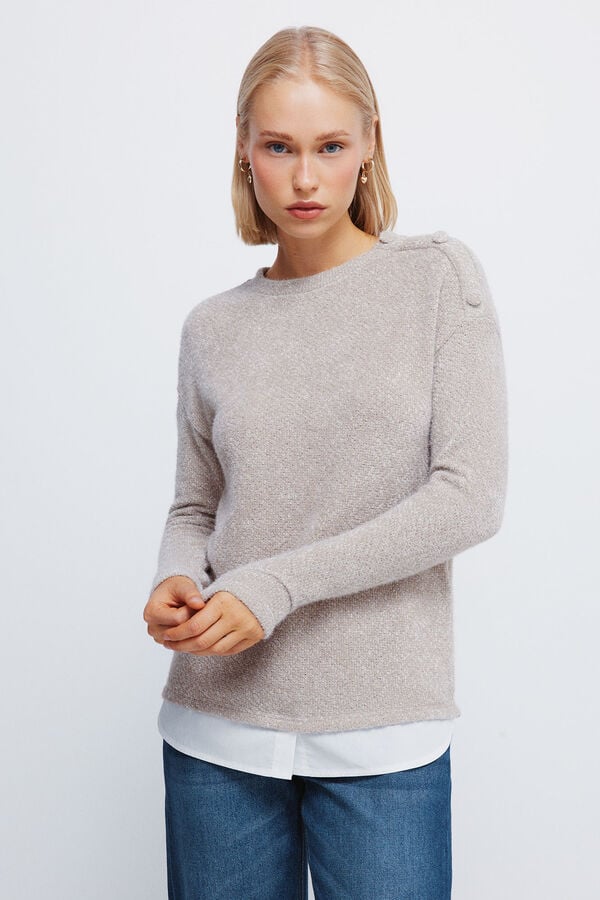 Springfield Camisola chenille combinada cru