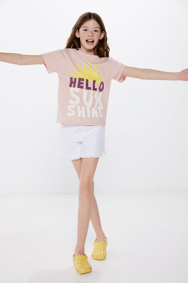 Springfield Kids T-shirt hello sunshine menina rosa