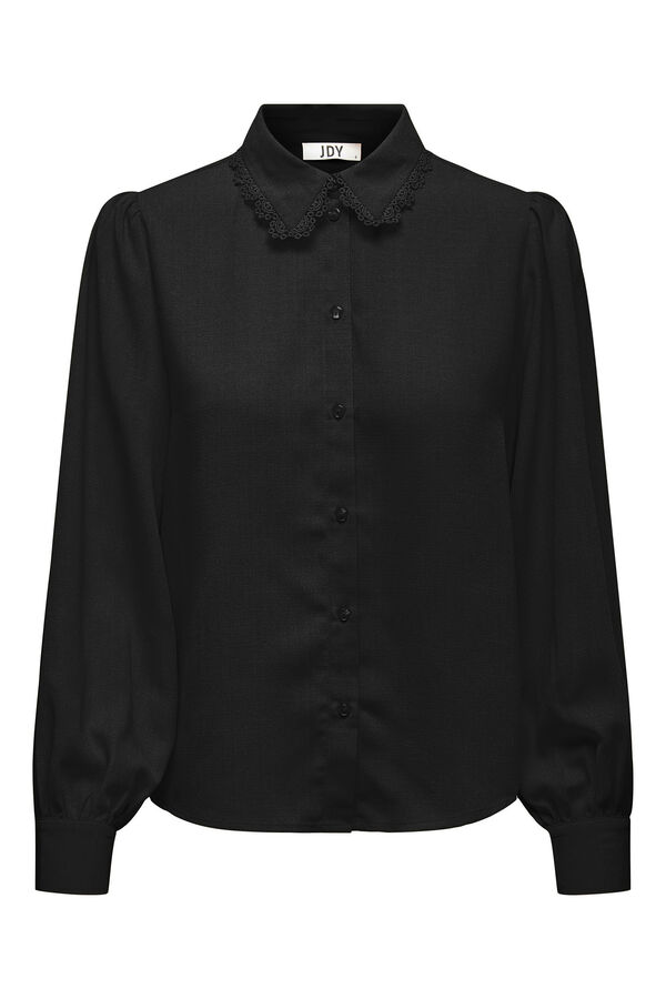 JDY Camisa curta de manga comprida preto