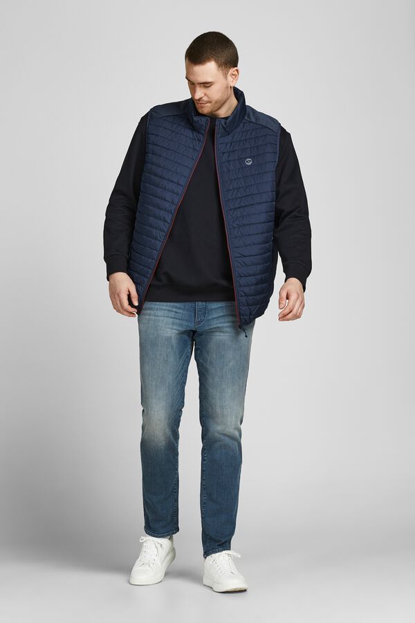 Jack & Jones PLUS Chaleco acolchado capucha azul