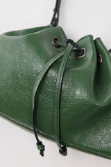 Topshop Bolso de hombro con cierre ajustable mediante cord&oacute;n verde