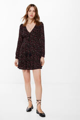 Springfield Vestido Corto Estampado Flores negro