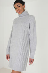 Brave Soul Vestido de punto con ochos gris