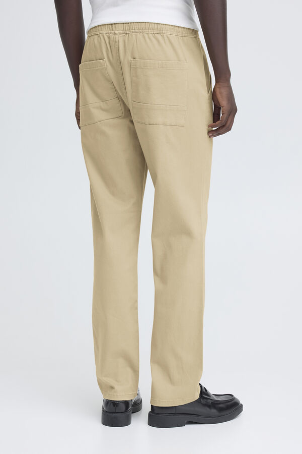 Blend Pantal&oacute;n regular cintura el&aacute;stica beige