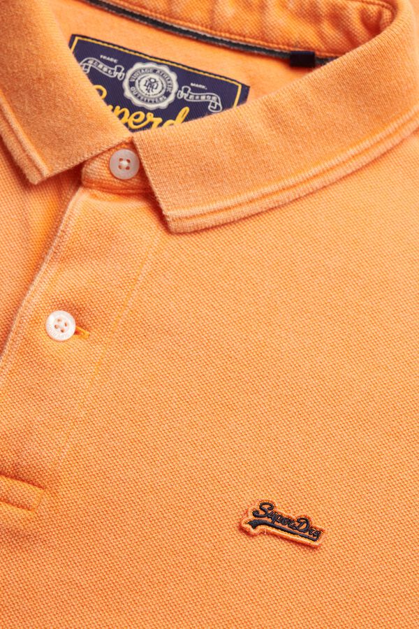 Superdry Polo manga curta b&aacute;sico em piqu&eacute; vermelho