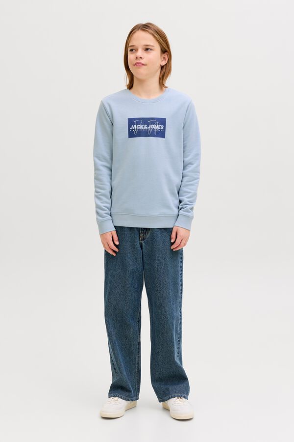 Jack & Jones Junior Sudadera logo cuadrado azul
